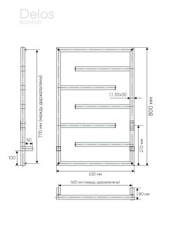 Полотенцесушитель электрический Indigo Delos DGD80-50BRRt 80x50 чёрный муар